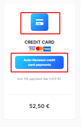 Credit card payment on CreatorTraffic