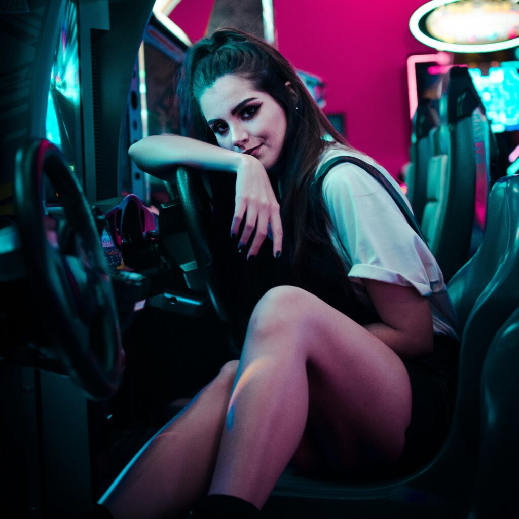 girl in arcade unsplash