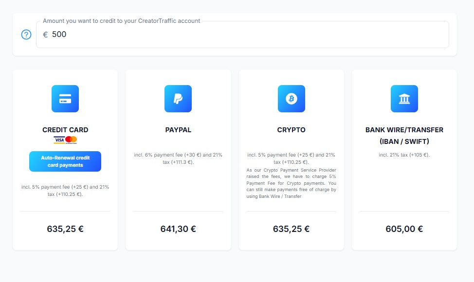 Screenshot 1 - CreatorTraffic.com