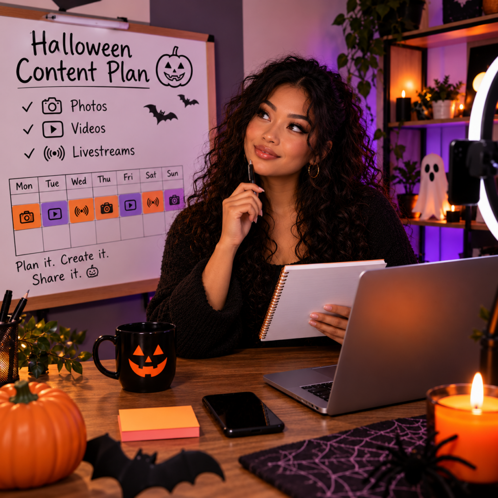 Halloween Contentplanung am gemutlichen Schreibtisch - CreatorTraffic.com